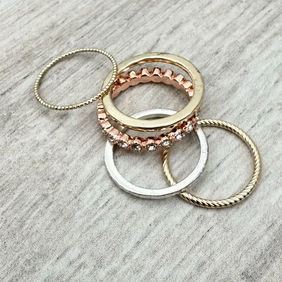Mixed Metal Stackable Rings - Picture 1 of 6